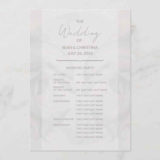 Modernes Dolphin-Hochzeitsprogramm Programm (Vorderseite)