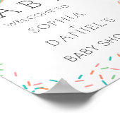 Modernes Donut Baby Dusche Begrüßungszeichen Poster (Ecke)