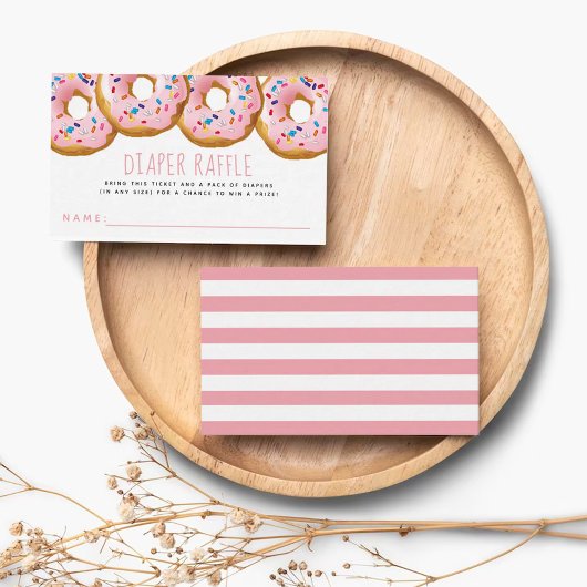 Modernes Donut Baby Dusche Sprinkle Raffle Ticket Begleitkarte