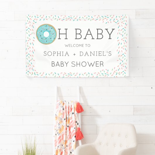 Modernes Donut Baby Dusche Vinyl Begrüßungsbanner Banner (Insitu)