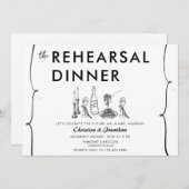 Modernes Doodle | Italienisches Essen | Probe Einladung (Vorne/Hinten)