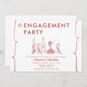 Modernes Doodle | Partei mit wahlloser Beteiligung Einladung (Vorne/Hinten)