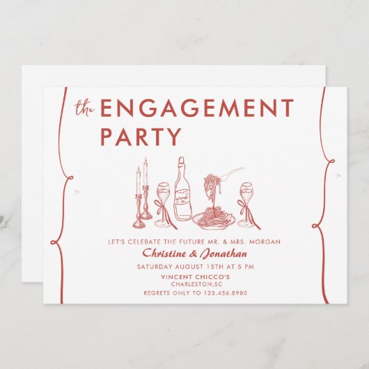 Modernes Doodle | Partei mit wahlloser Beteiligung Einladung (Vorne/Hinten)