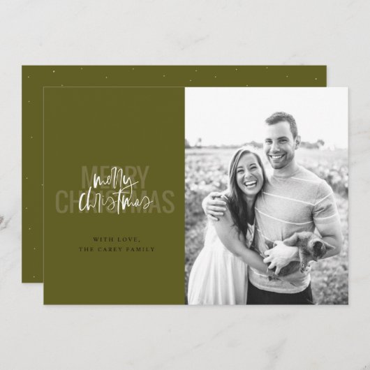 Modernes Doppel frohe Weihnachten in Evergreen Inv (Vorne/Hinten)
