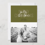 Modernes Doppel frohe Weihnachten Vertikal Evergre (Vorderseite)