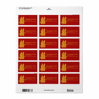 Modernes Doppel-Happy Wedding Gold Glitzer Adressaufkleber