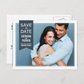 Modernes Doppelrahmen Foto Save the Date Postkarte (Vorne/Hinten)