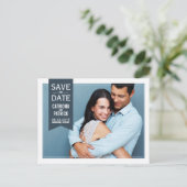 Modernes Doppelrahmen Foto Save the Date Postkarte (Stehend Vorderseite)