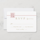 Modernes, doppeltes Glück chinesisches Hochzeitssz Einladung (Vorderseite)