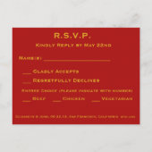 Modernes doppeltes Glück Hochzeit RSVP Einladungspostkarte (Rückseite)