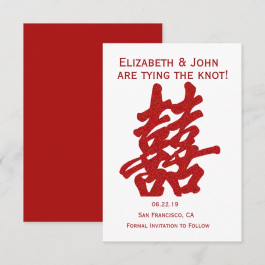 Modernes doppeltes Glück Save the Date (Vorne/Hinten)