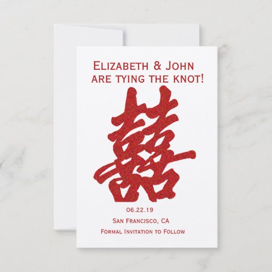 Modernes doppeltes Glück Save the Date (Vorderseite)