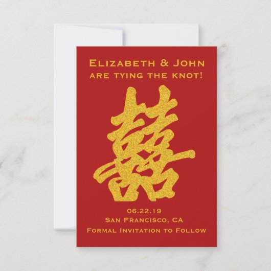 Modernes doppeltes Glück Save the Date (Vorderseite)