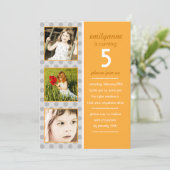 Modernes Dot Foto Geburtstagseinladung (Sonnenunte Einladung (Stehend Vorderseite)