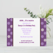 Modernes Dot LILA 12x18 Party Vorlage Einladung (Stehend Vorderseite)