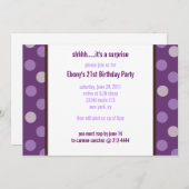 Modernes Dot LILA 12x18 Party Vorlage Einladung (Vorne/Hinten)