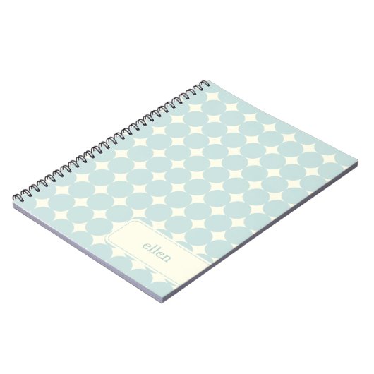 Modernes Dots-Personalisiert-Notebook - Soft Blue Notizblock (Linke Seite)