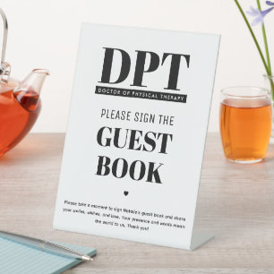 Modernes DPT Graduation Party Guest Book Sockelschild