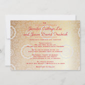 Modernes Dragon-Phoenix-Chinesisch Hochzeit Gold R Einladung (Rückseite)