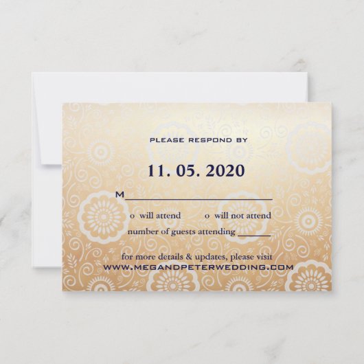 Modernes Dragon-Phoenix-Chinesisch-Hochzeit-RSVP RSVP Karte (Rückseite)