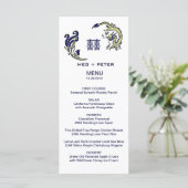 Modernes Dragon-Phoenix-chinesisches Hochzeitsmenü Menükarte (Stehend Vorderseite)