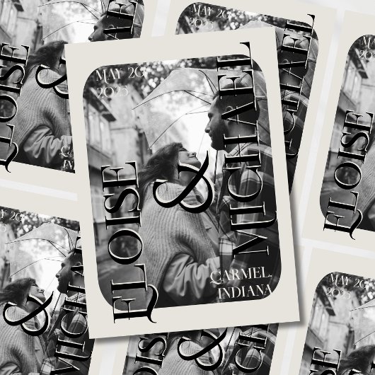 Modernes dramatisches Foto Save the Date Einladung