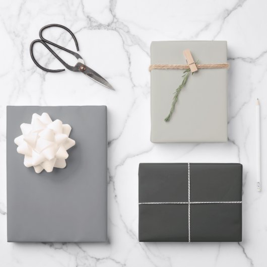 Modernes, dramatisches Graugeschenk Geschenkpapier Set (Vorderseite)