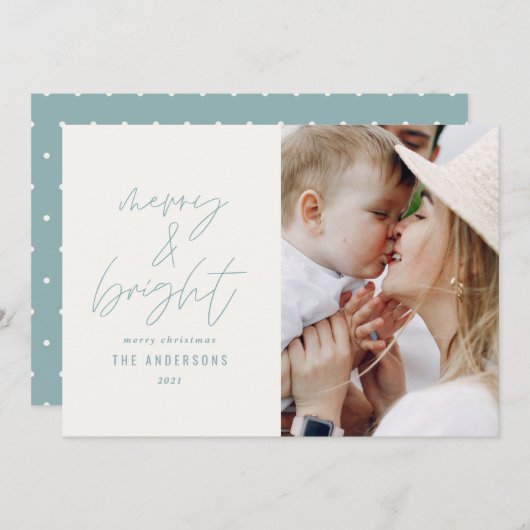 Modernes Drehbuch 1 Foto fröhlich & hell Weihnacht (Vorne/Hinten)