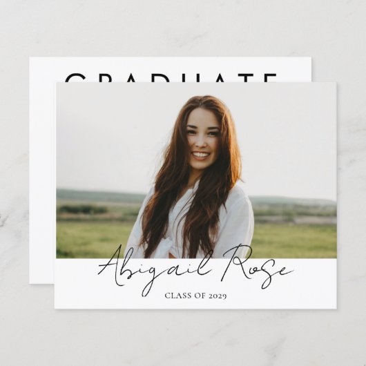 Modernes Drehbuch 2023 3 Foto Grad Foto Card Budge (Vorne/Hinten)