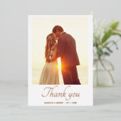 Modernes Drehbuch 2 Foto Hochzeit danke Karte (Stehend vorne)