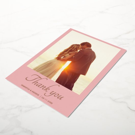 Modernes Drehbuch 2 Foto Hochzeit danke Karte (Gedreht)