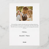 Modernes Drehbuch 2 Foto Hochzeit danke Karte (Rückseite)