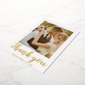 Modernes Drehbuch 2 Foto Hochzeit danke Karte (Gedreht)