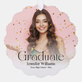 Modernes Drehbuch 2 Fotos Abschluss Ornament Karte (Vorderseite)