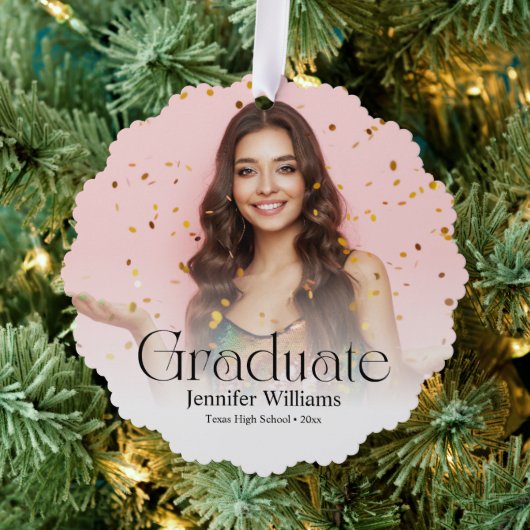 Modernes Drehbuch 2 Fotos Abschluss Ornament Karte (Insitu (Baum))