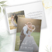 Modernes Drehbuch 2 Fotos Hochzeit danke Karte