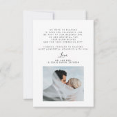 Modernes Drehbuch 2 Fotos Hochzeit Dankeskarte (Rückseite)