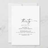 Modernes Drehbuch 30. Geburtstag Party Einladung (Vorderseite)
