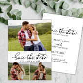 Modernes Drehbuch 3 Foto Collage Wedding Save The Date