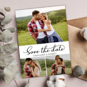 Modernes Drehbuch 3 Foto Collage Wedding Save The Date