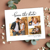 Modernes Drehbuch 3 Foto Collage Wedding Save The Date