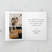 Modernes Drehbuch 3 Foto Hochzeit danke Karte (Innenseite)