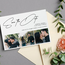Modernes Drehbuch 3 Fotos einfache Hochzeit Save The Date