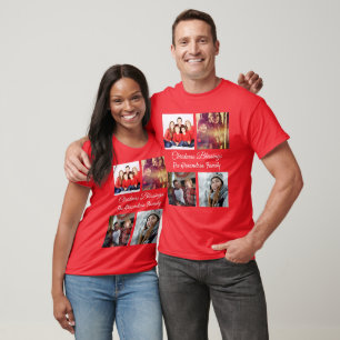 Modernes Drehbuch 4 Foto Collage Familie Weihnacht T-Shirt
