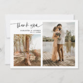 Modernes Drehbuch 5 Foto weiß danke Ihnen Hochzeit (Vorderseite)