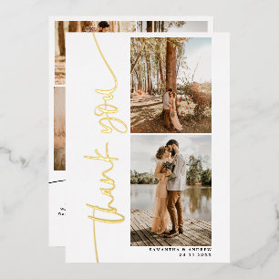 Modernes Drehbuch 5 Fotos Hochzeit danke Folieneinladung