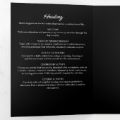 Modernes Drehbuch 8-Foto Beerdigung/Gedenkfeier Dreifach-gefaltete Programmkarte (Innen Erste Seite)