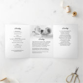 Modernes Drehbuch 8-Foto Beerdigung/Gedenkfeier Dreifach-gefaltete Programmkarte (Innenseite)