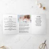 Modernes Drehbuch 8-Foto Beerdigung/Gedenkfeier Dreifach-gefaltete Programmkarte (Innenseite)