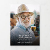 Modernes Drehbuch 8-Foto Beerdigung/Gedenkfeier Dreifach-gefaltete Programmkarte (Cover)